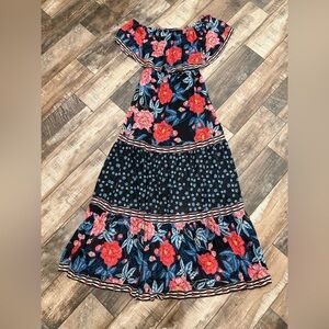 VICI Floral Mixed Print Off the Shoulder Maxi Dress Size Small